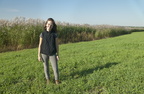 Student in Miscanthus Field